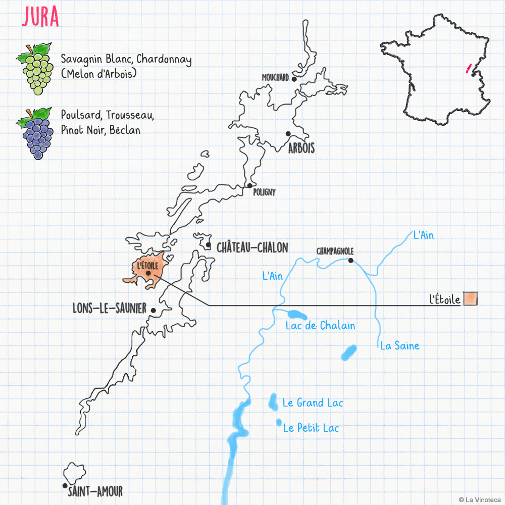 Frankrijk - l'Etoile wijnkaart - map
