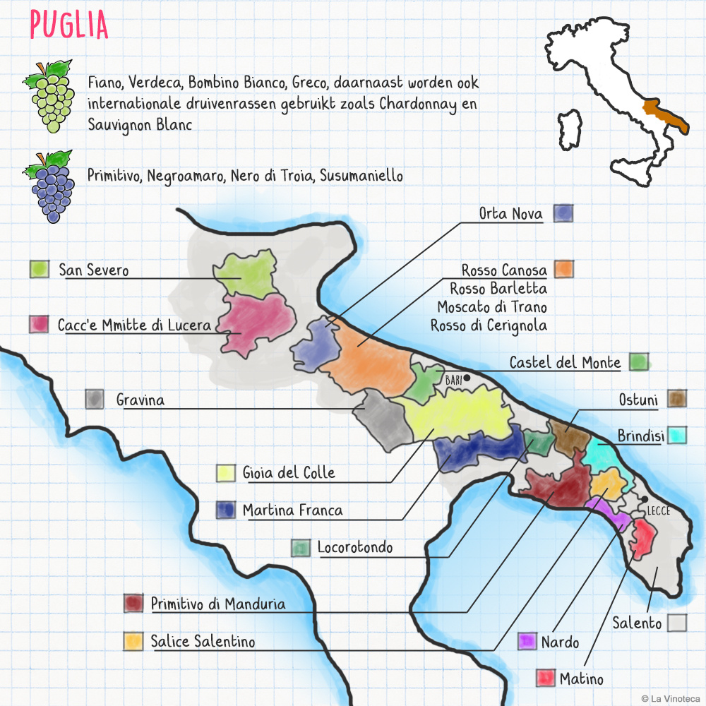 Rode wijnen uit Puglia