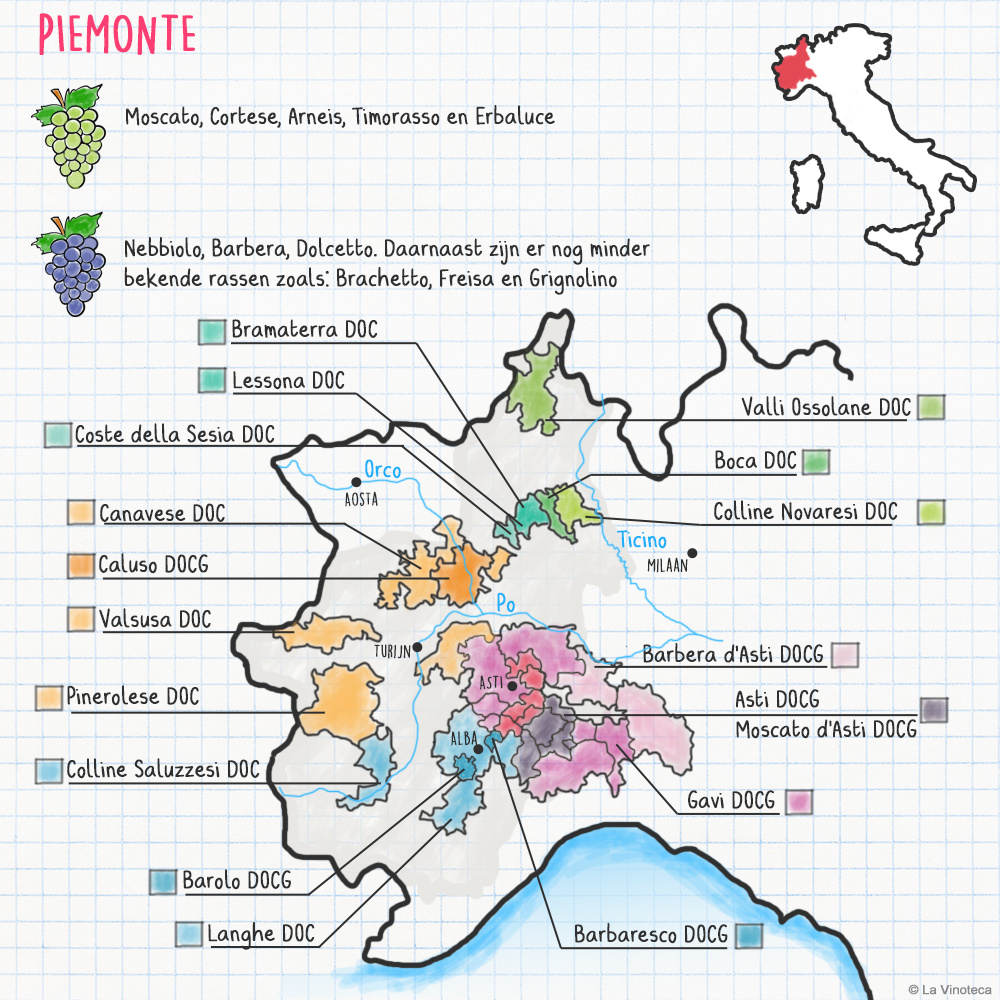 Rode Piemonte wijnen