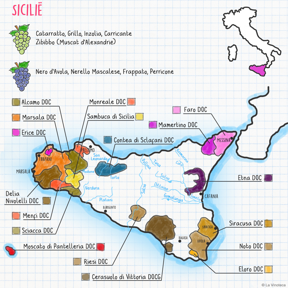 Rode Siciliaanse wijnen