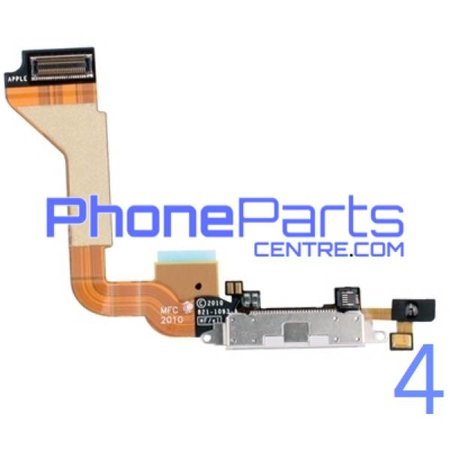 Dock connector / oplaadpunt met microfoon voor iPhone 4 (5 pcs)