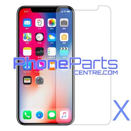 Tempered glass  0.3MM 2.5D - winkelverpakking voor voorkant iPhone X (10 stuks)