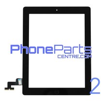 Touchscreen / glazen voorkant / home button voor iPad 2 (2 stuks)