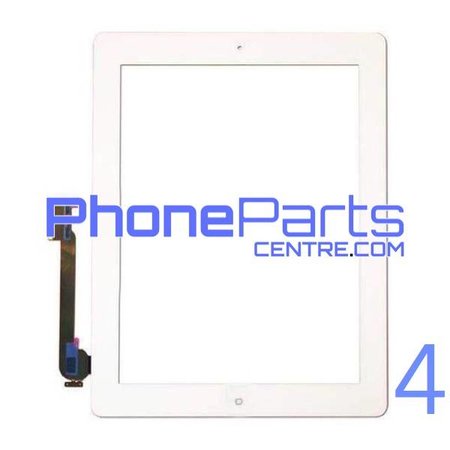 Touchscreen / glazen voorkant / home button voor iPad 4 (2 stuks)