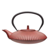 Theepot gietijzer rood gestreept 600ml