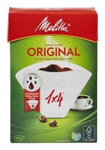 Melitta Papieren Filter 1x4/40 wit 