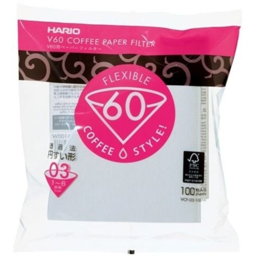 Hario V60 filterpapier 03 100 stuks