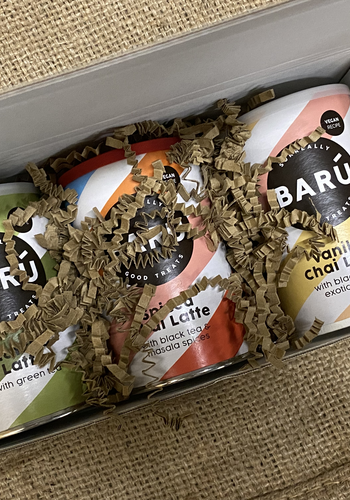 Baru Feestbox 3 x 250g: spicy chai - pink chai - vanilla latte 