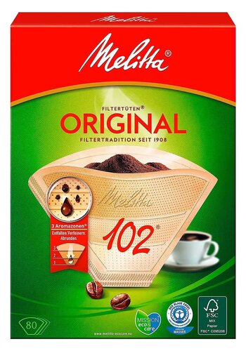 Melitta Papieren Filter 102/80 - bruin 