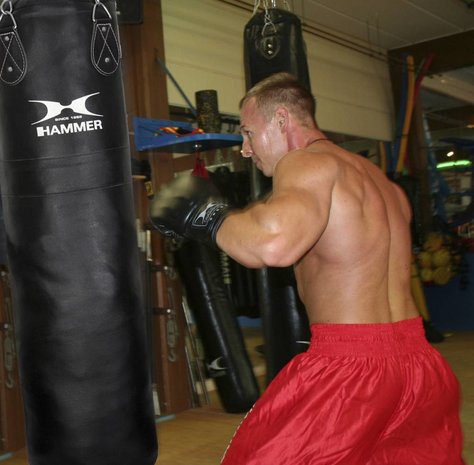 prieel Signaal namens Hammer Boxing Bokszak Premium, Leder, 120x35 cm kopen