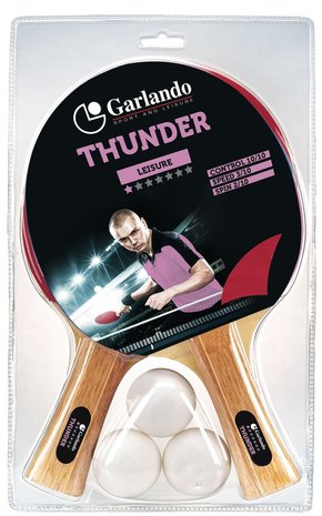 Garlando Thunder - Set 2 Bats en 3 Pingpong ballen - 1 Star