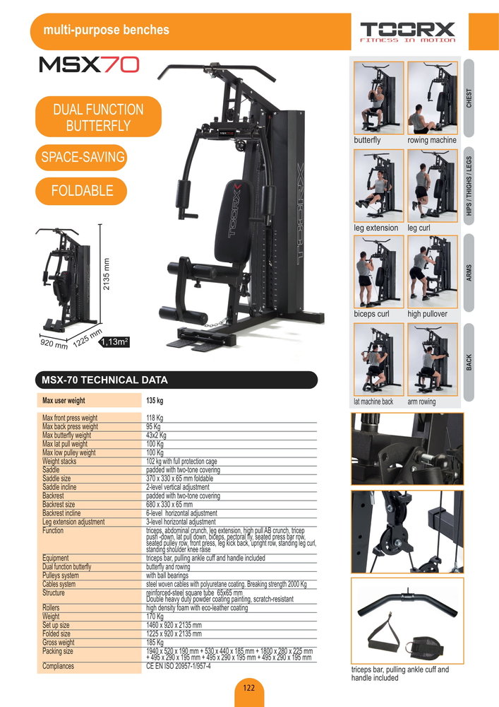 Toorx Fitness Home Gym - 102 kg gewichtsblok - MSX-70