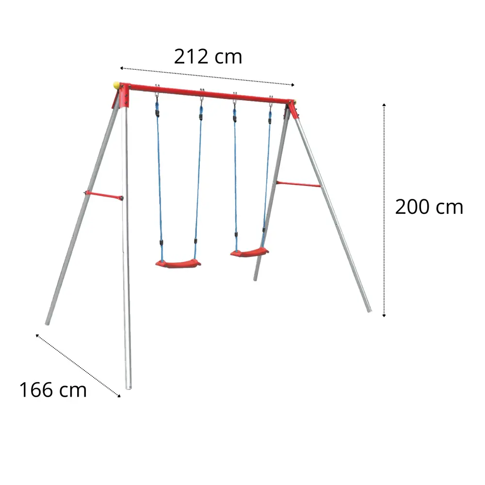 Garlando Stalen Schommel Candy 2 Plus Dubbel Garlando Stalen Schommel Candy 2 Plus Dubbel