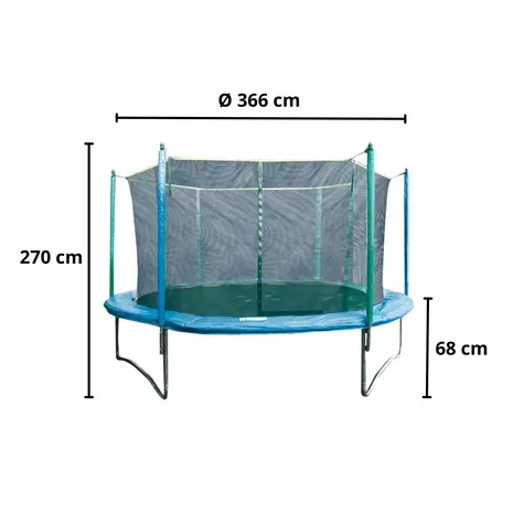 Garlando Combi XL Trampoline - met veiligheidsnet - 366 cm Garlando Combi XL Trampoline - met veiligheidsnet - 366 cm