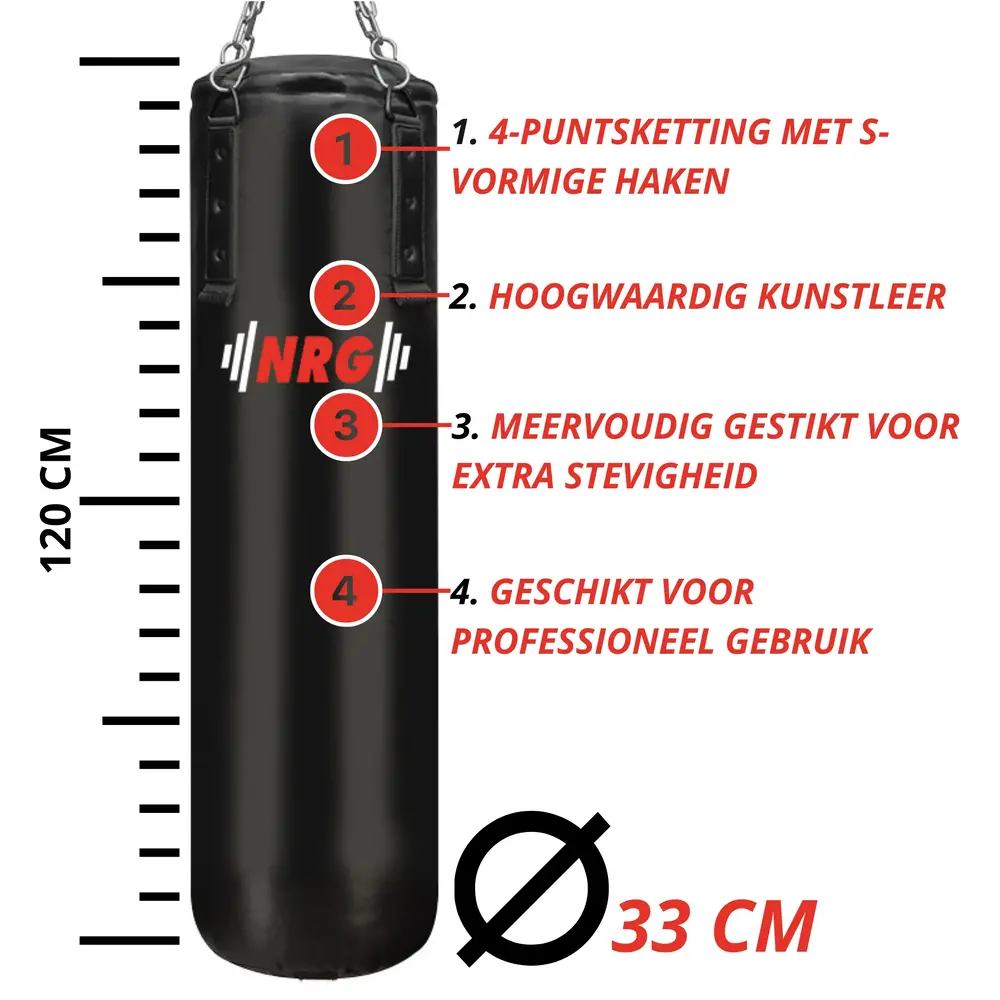 NRG fitness F9B Bokszak Kunstleer - Zwart NRG fitness F9B Bokszak Kunstleer - Zwart