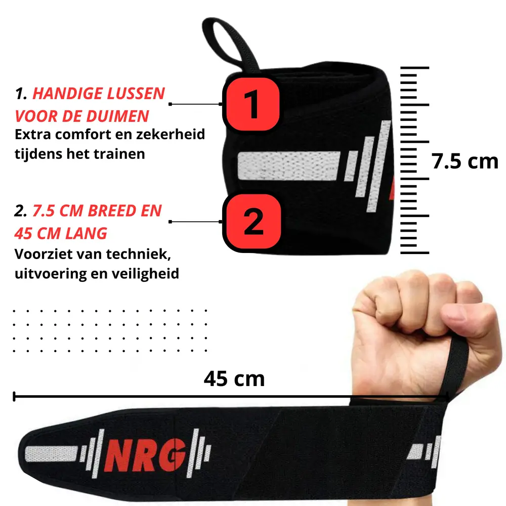 NRG fitness W2 Powerlifting Wrist Wraps NRG fitness W2 Powerlifting Wrist Wraps