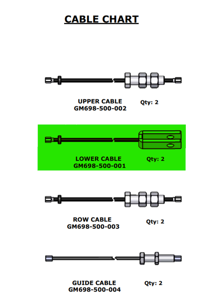 Inspire SCS Lower Cable - GM698-500-001