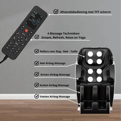 NRG Wellness Massagestoel Deluxe Zwart NRG Wellness Massagestoel Deluxe Zwart