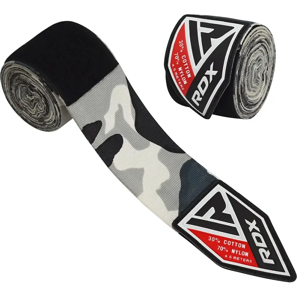 RDX Sports Hand Wraps Camo grey - 4.5m - bescherming RDX Sports Hand Wraps Camo grey - 4.5m - bescherming