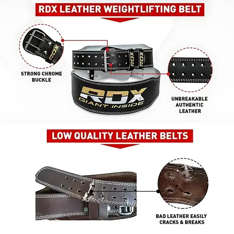 RDX Sports Gym Lederen Gewichtenhef Riem RDX Sports Gym Lederen Gewichtenhef Riem