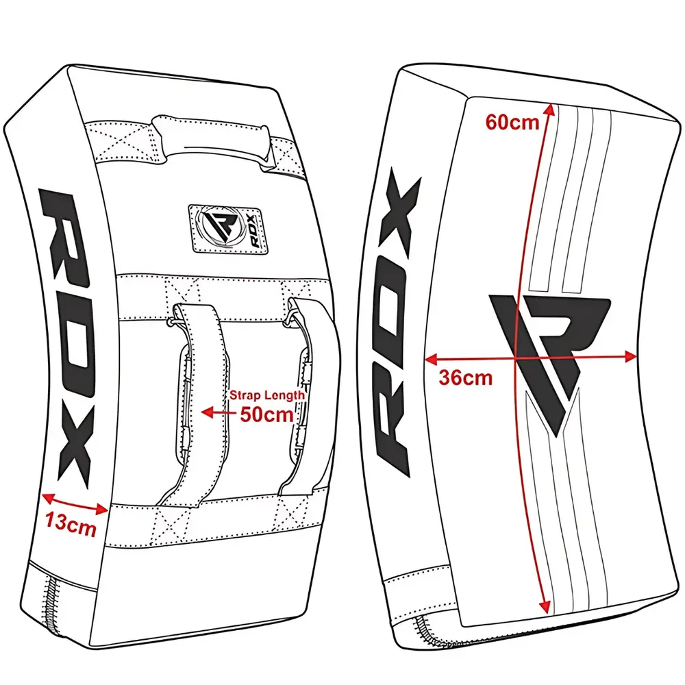 RDX Sports T1 Gel Padded Curved Kick Shield Zwart