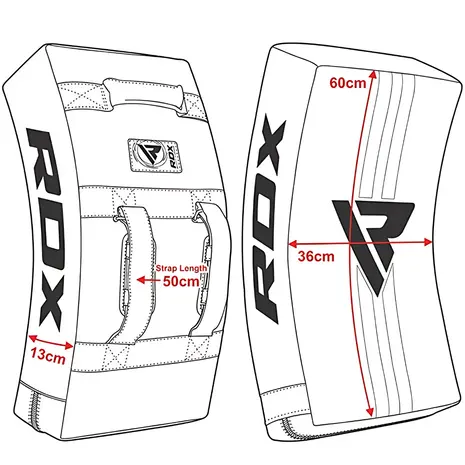 RDX Sports T1 Gel Padded Curved Kick Shield Zwart