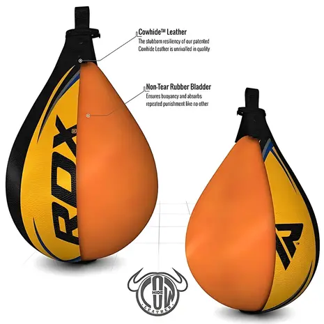 RDX Sports Bokstraining lederen Speedbal met stalen swivel RDX Sports Bokstraining lederen Speedbal met stalen swivel