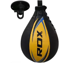 RDX Sports Bokstraining lederen Speedbal Zwart/Geel