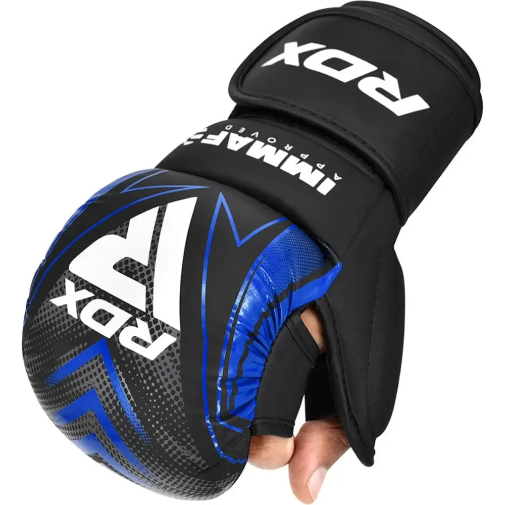 RDX Sports IMMAF Shooter Grappling Gloves MMA Blauw