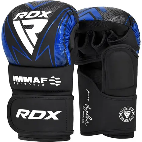 RDX Sports IMMAF Shooter Grappling Gloves MMA Blauw