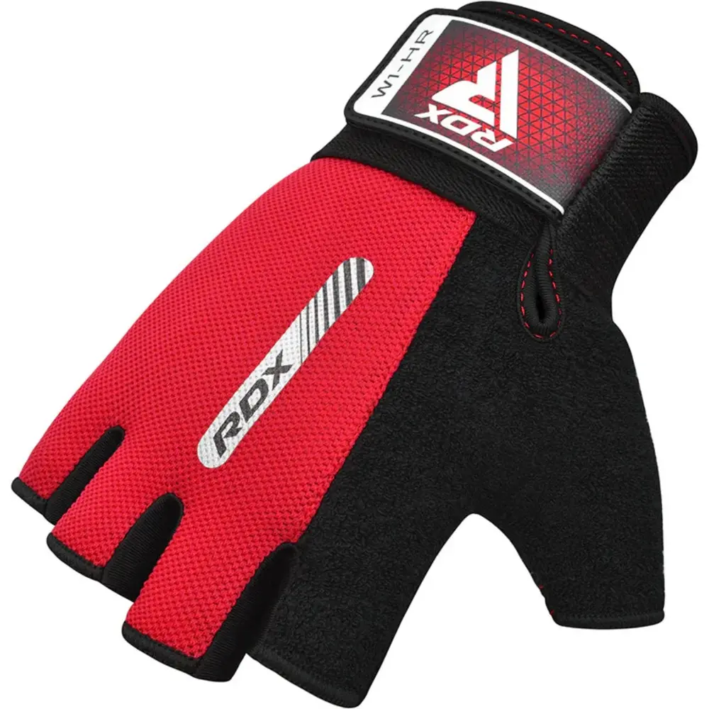 RDX Sports Fitness Handschoenen W1 - Met open vingertoppen Rood RDX Sports Fitness Handschoenen W1 - Met open vingertoppen Rood