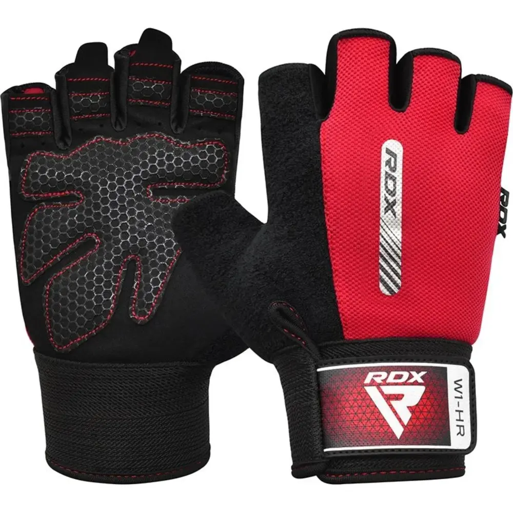 RDX Sports Fitness Handschoenen W1 - Met open vingertoppen Rood RDX Sports Fitness Handschoenen W1 - Met open vingertoppen Rood