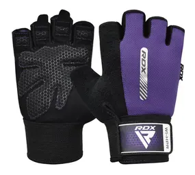 RDX Sports Fitness Handschoenen W1 - Met open vingertoppen Paars