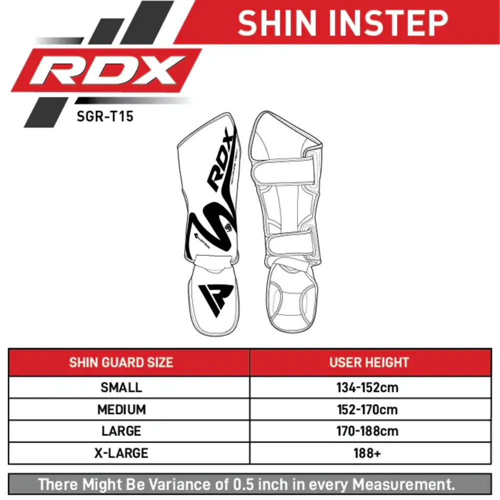 RDX Sports T15 Noir Black Shin Instep Scheenbeschermers RDX Sports T15 Noir Black Shin Instep Scheenbeschermers