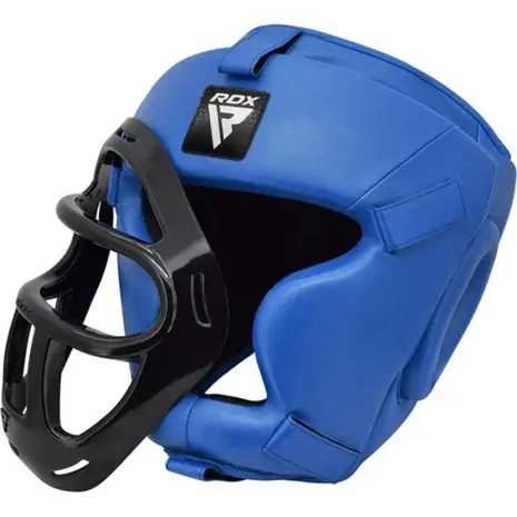 RDX Sports T1 Hoofdbeschermer Met Verwijderbare Gezichtskooi Blauw RDX Sports T1 Hoofdbeschermer Met Verwijderbare Gezichtskooi Blauw