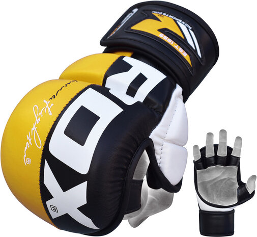 RDX Sports T6 MMA Grappling Handschoenen Geel RDX Sports T6 MMA Grappling Handschoenen Geel