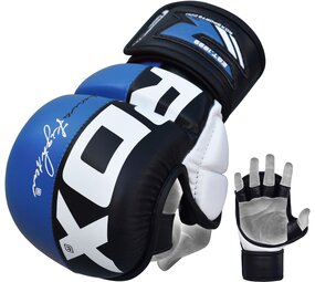 RDX Sports T6 MMA Grappling Handschoenen Blauw