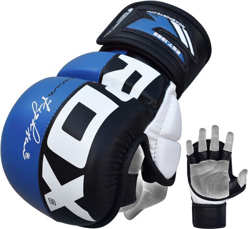 RDX Sports T6 MMA Grappling Handschoenen Blauw RDX Sports T6 MMA Grappling Handschoenen Blauw