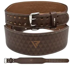 RDX Sports ARLO 4 Inch Medium Tan Leather Weightlifting Belt RDX Sports ARLO 4 Inch Medium Tan Leather Weightlifting Belt