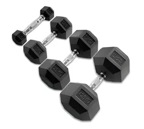 Body-Solid Hexagon Rubber Dumbbell - per Paar Body-Solid Hexagon Rubber Dumbbell - per Paar