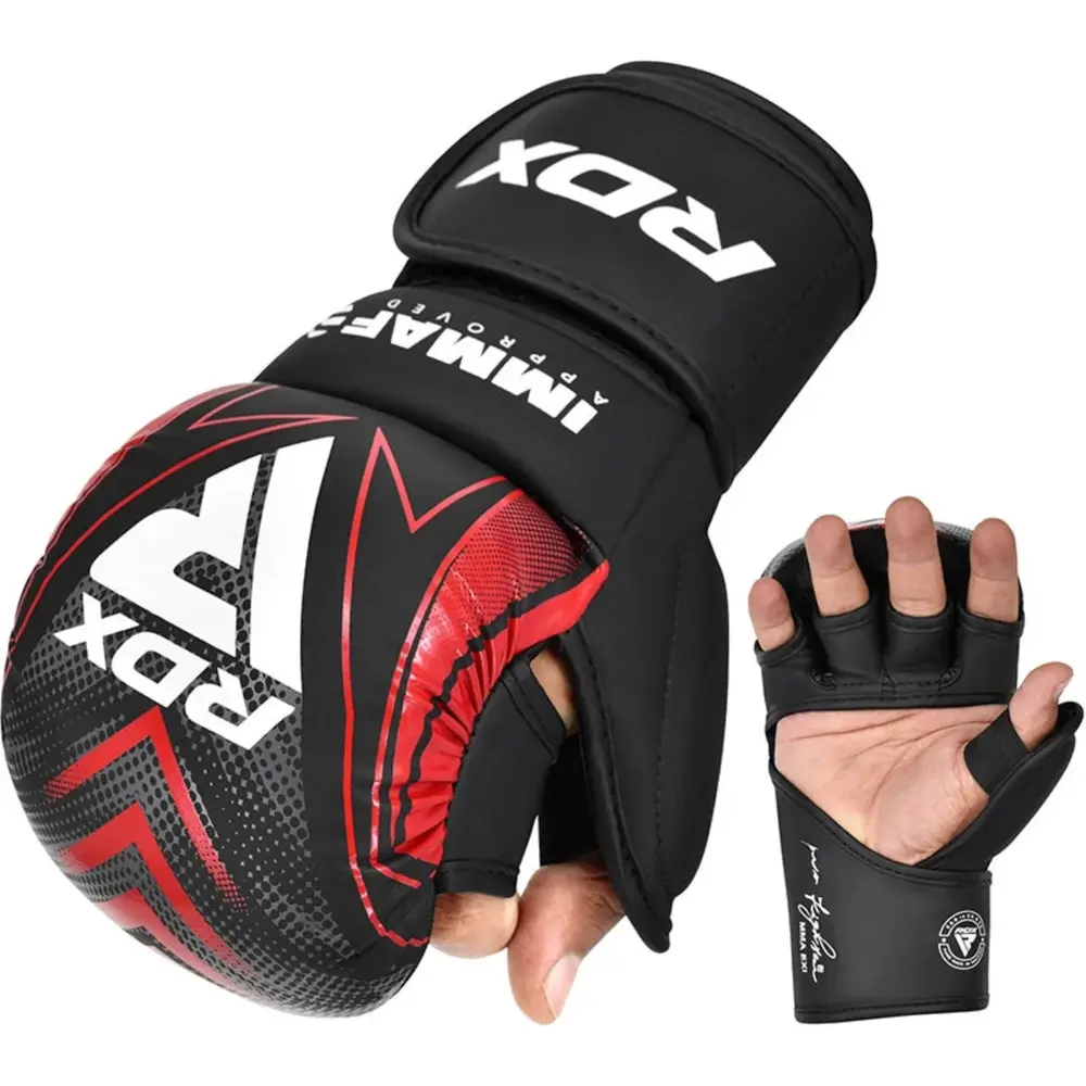 RDX Sports IMMAF Shooter Grappling Gloves MMA Rood