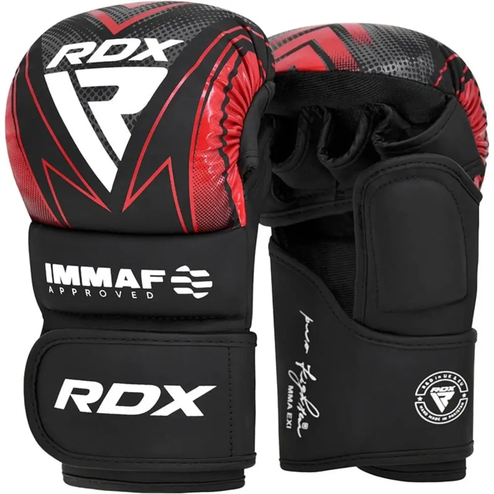 RDX Sports IMMAF Shooter Grappling Gloves MMA Rood