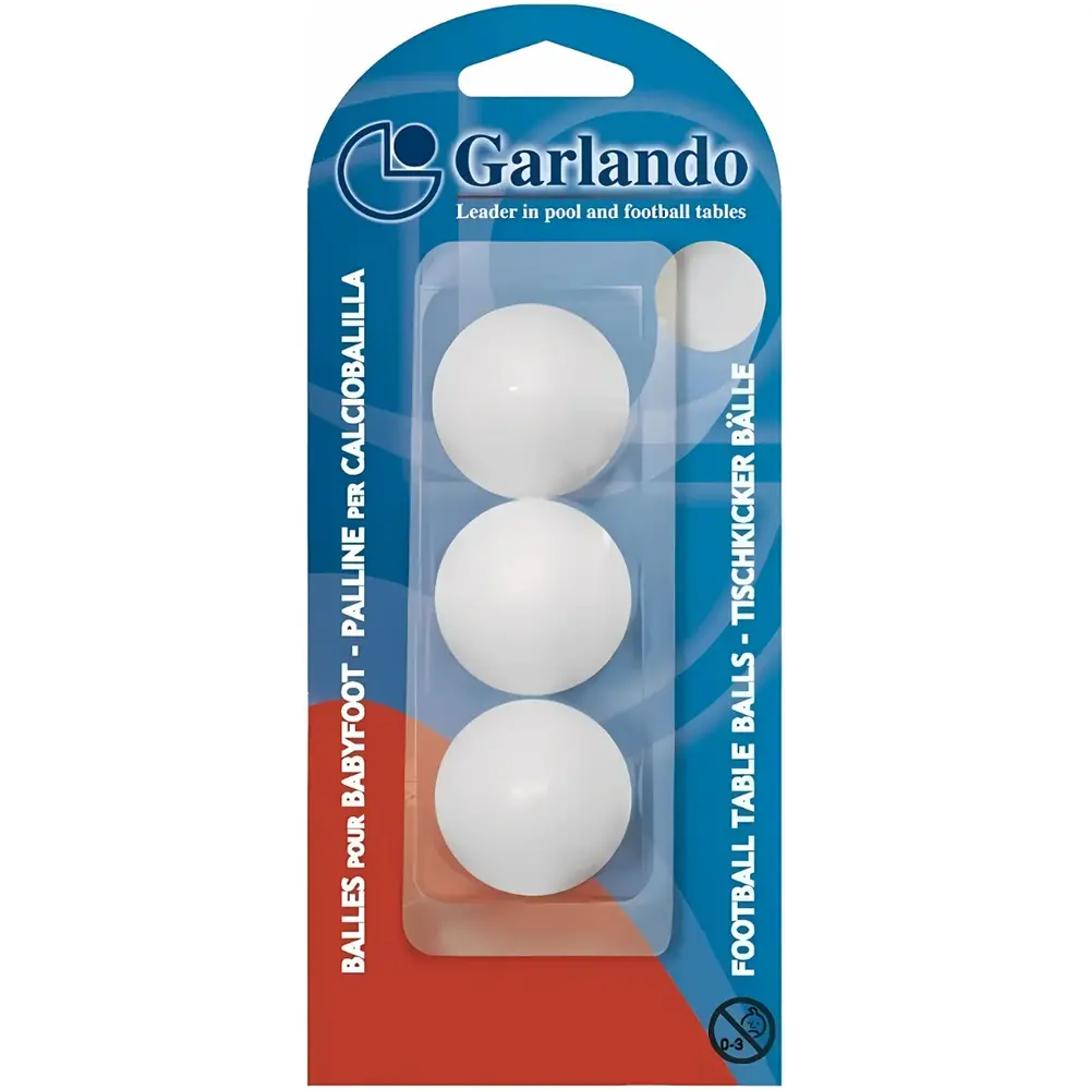 Garlando Voetbaltafel Balletjes - Wit - 3 stuks Garlando Voetbaltafel Balletjes - Wit - 3 stuks
