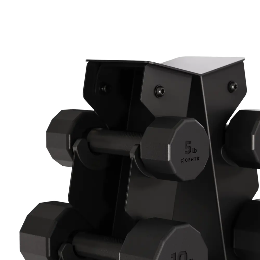 Centr Dumbbell Tower met 12-delige dumbbellset (4 - 14 kg) Centr Dumbbell Tower met 12-delige dumbbellset (4 - 14 kg)