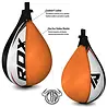 RDX Sports Bokstraining lederen Speedbal met swivel Zwart/wit RDX Sports Bokstraining lederen Speedbal met swivel Zwart/wit