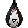 RDX Sports Bokstraining lederen Speedbal met swivel Zwart/wit RDX Sports Bokstraining lederen Speedbal met swivel Zwart/wit