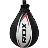 RDX Sports Bokstraining lederen Speedbal met swivel Zwart/wit RDX Sports Bokstraining lederen Speedbal met swivel Zwart/wit