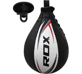 RDX Sports Bokstraining lederen Speedbal Zwart /Wit RDX Sports Bokstraining lederen Speedbal Zwart /Wit