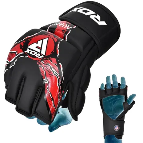 RDX Sports Grappling Gloves Aura F17 Zwart Met Rood