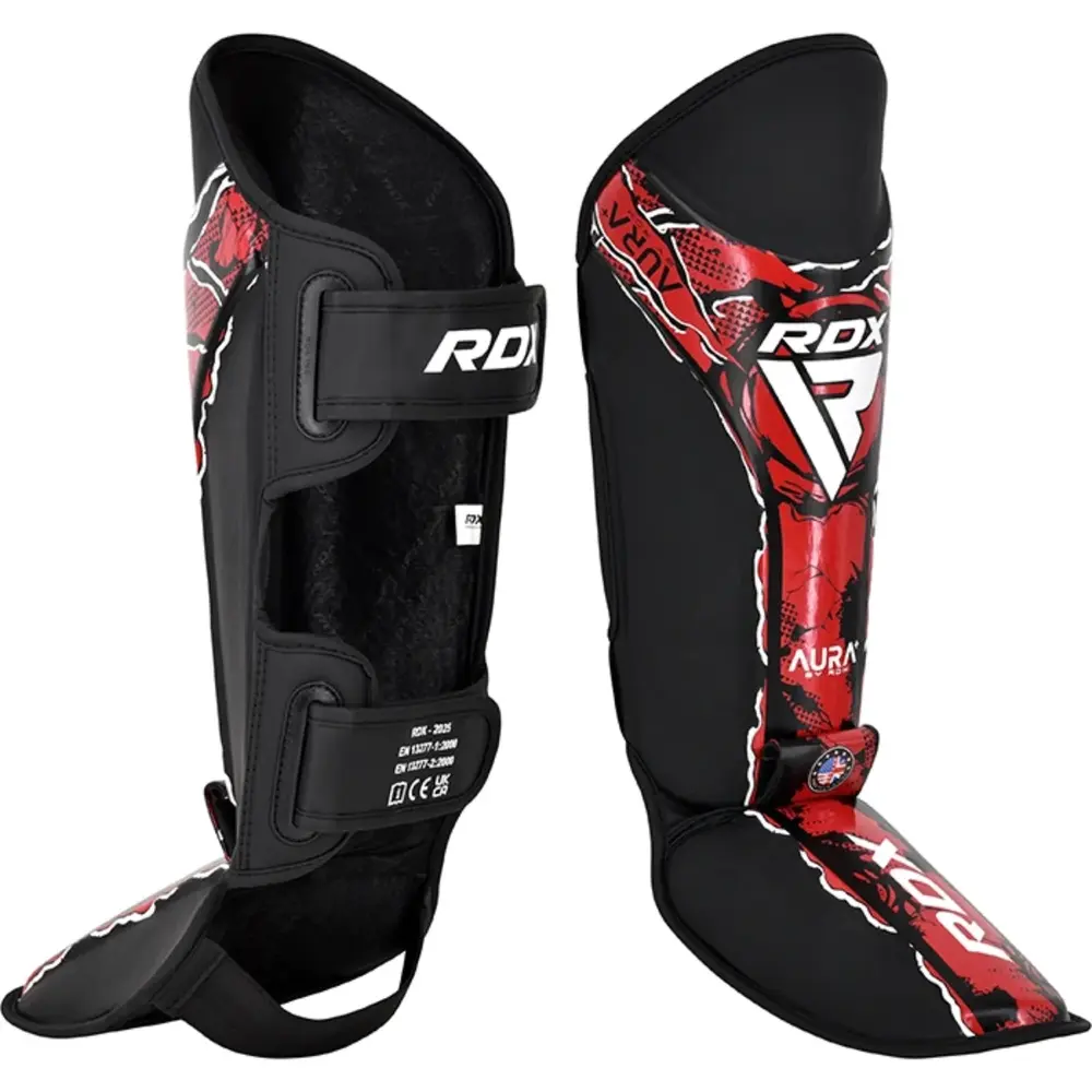 RDX Sports Scheen-Wreefbeschermer Aura F17 Zwart Met Rood
